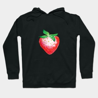 Red watercolor strawberry Hoodie